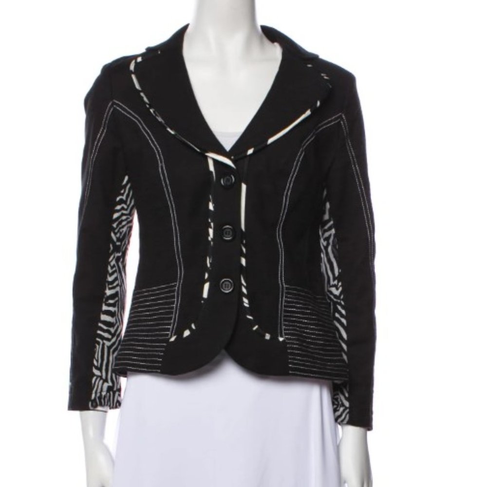 ALBERTO MAKALI Striped Evening Jacket Size: M 6